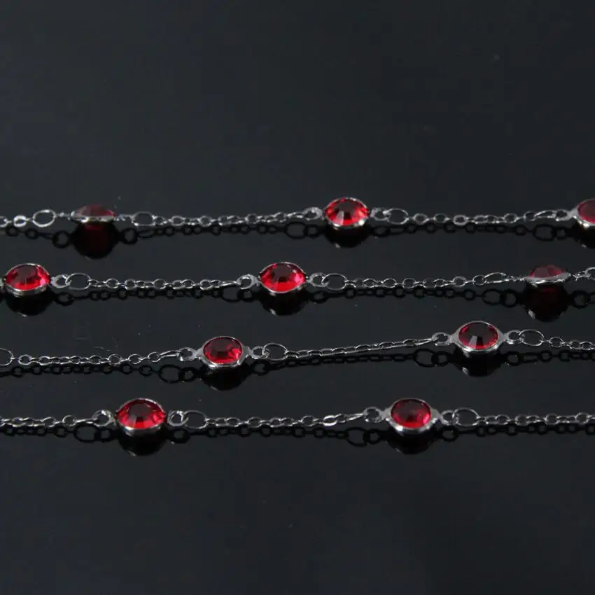 6 мм граненые круглые бусины из красного стекла цепочки монетного Покрытые