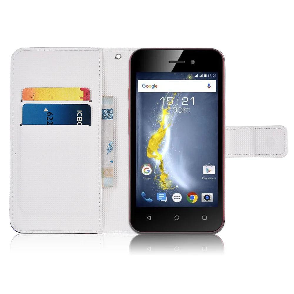 Для Fly Life Compact 4G чехол мультяшный кошелек из искусственной кожи чехол Модный милый крутой Чехол для мобильного телефона