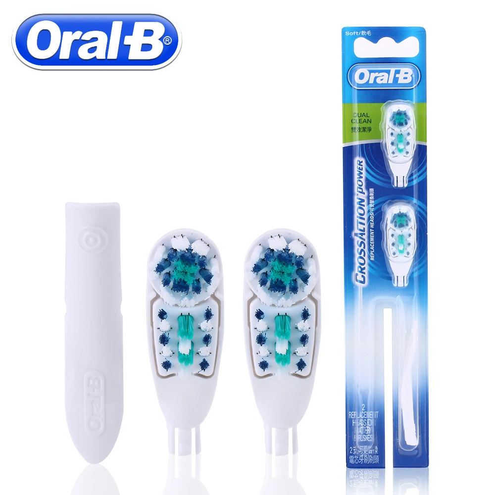 2 шт./упак. Oral B электрические зубные щётки Зубная щётка головки Dual чистой мягкой