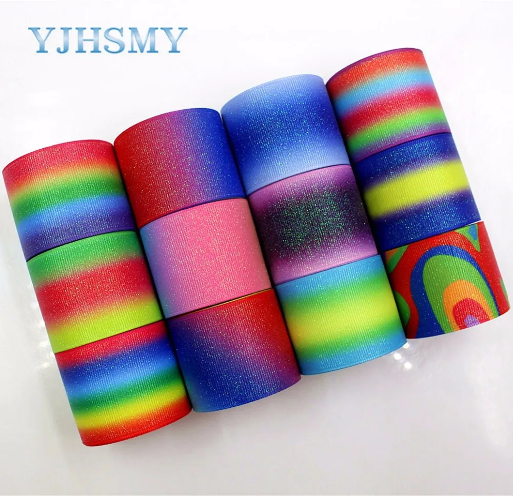YJHSMY C-18116-176,10 ярдов, 38 мм флэш ленты термопечать grosgrain Свадебные аксессуары DIY ручной работы материал