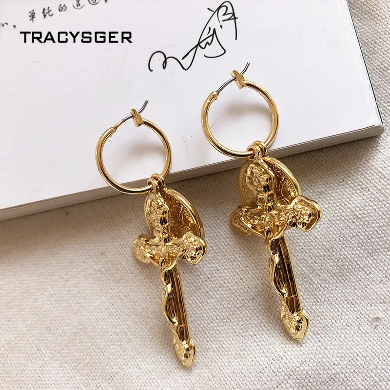 AH ER84221/TRACYSGER/ретро крест Иисуса новинка 2019 красивые маленькие серьги в стиле панк