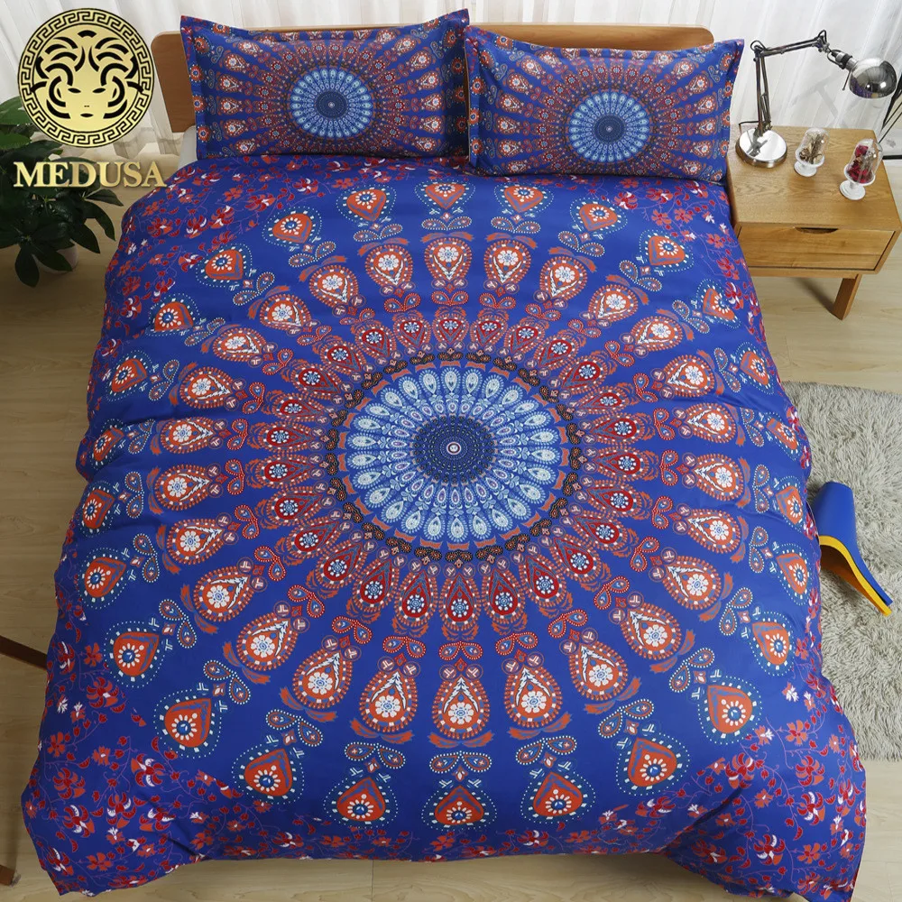 Медуза бохо мандала король королева полный пододеяльник двойной набор хит