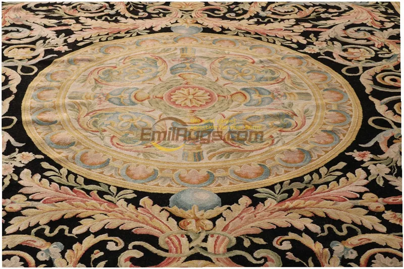 Beste Dik En Pluche Handgeknoopt Savonnerie Neo Classic Design Rug Op Handgemaakte Wol Breien Tapijten Antieke Gift