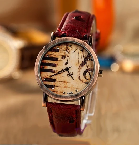 

Gnova Fashion Music Watch Woman Piano wristwatch Melody women PU Leather Korean Fashion casual dress watch Men watch B102