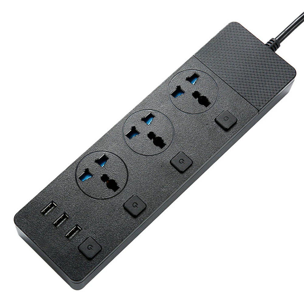 USB power Strip 3 AC Универсальная Розетка с USB розетками штепсельная вилка 2 м удлинитель ПК взрывозащищенный переходник для путешествий
