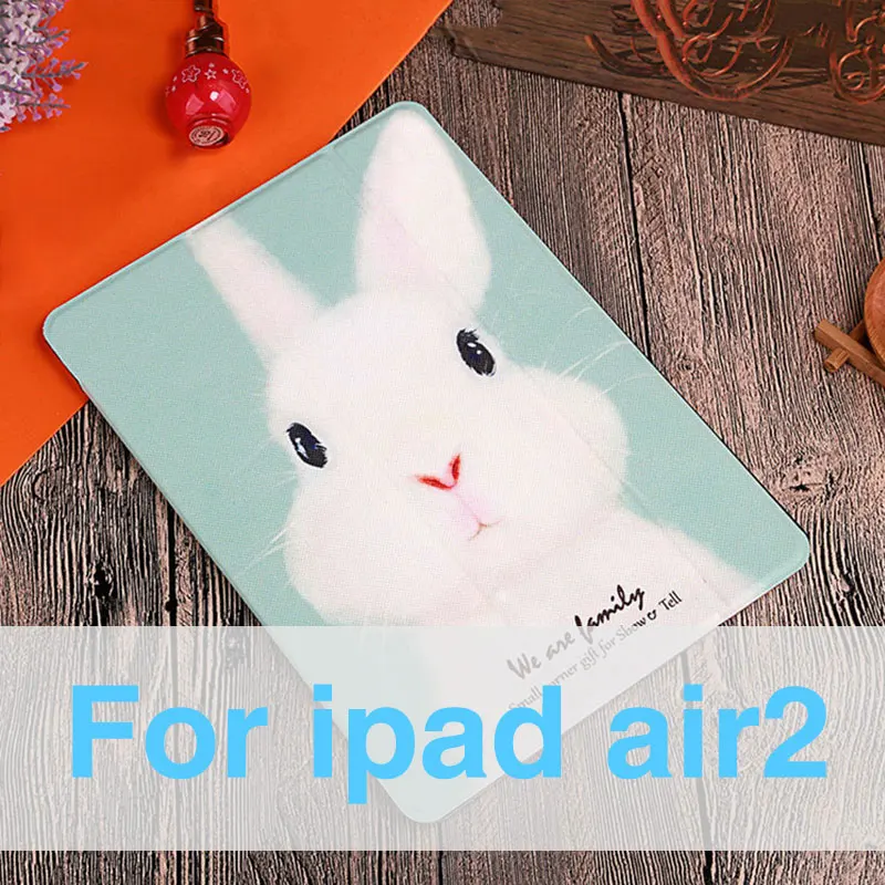Чехол для планшета с милым кроликом поросенком из мультфильма для, iPad 9,7 Air 1 2, чехол-подставка, защита от падения/пыли для iPad 2/3/4 Mini 1 2 3 4, чехол - Цвет: For ipad Air 2