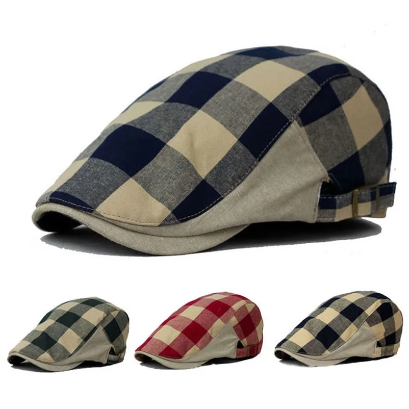Модный клетчатый берет Minhui для газетчика мужские шапки винтажные женские береты