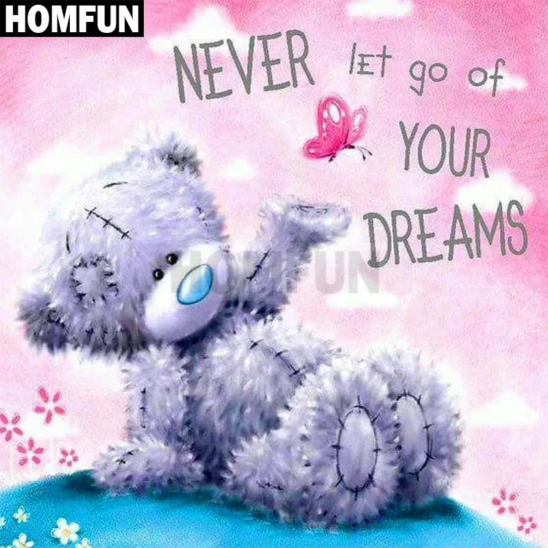 Алмазная 5d-картина HOMFUN мультяшный медведь вышивка крестиком полное покрытие