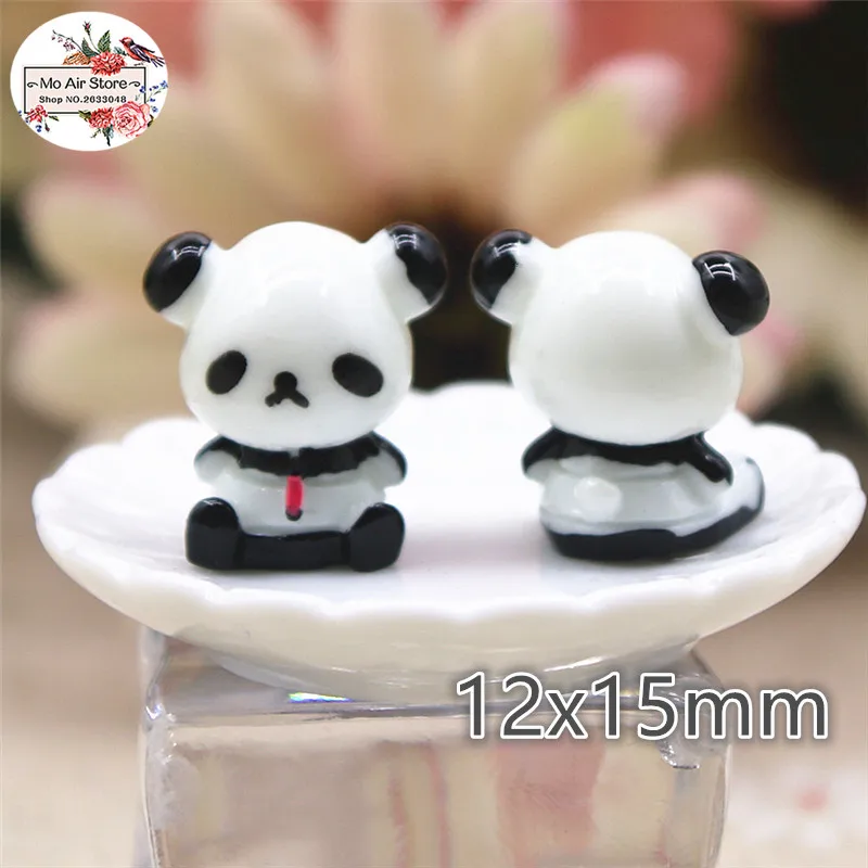 10PCS 3D panda animal Resin Flat back Cabochon Miniature craft Art Supply Decoration Charm Craft | Дом и сад
