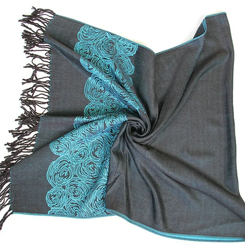 Модный жаккардовый шарф из пашмины и палантины хлопковая теплая женская
