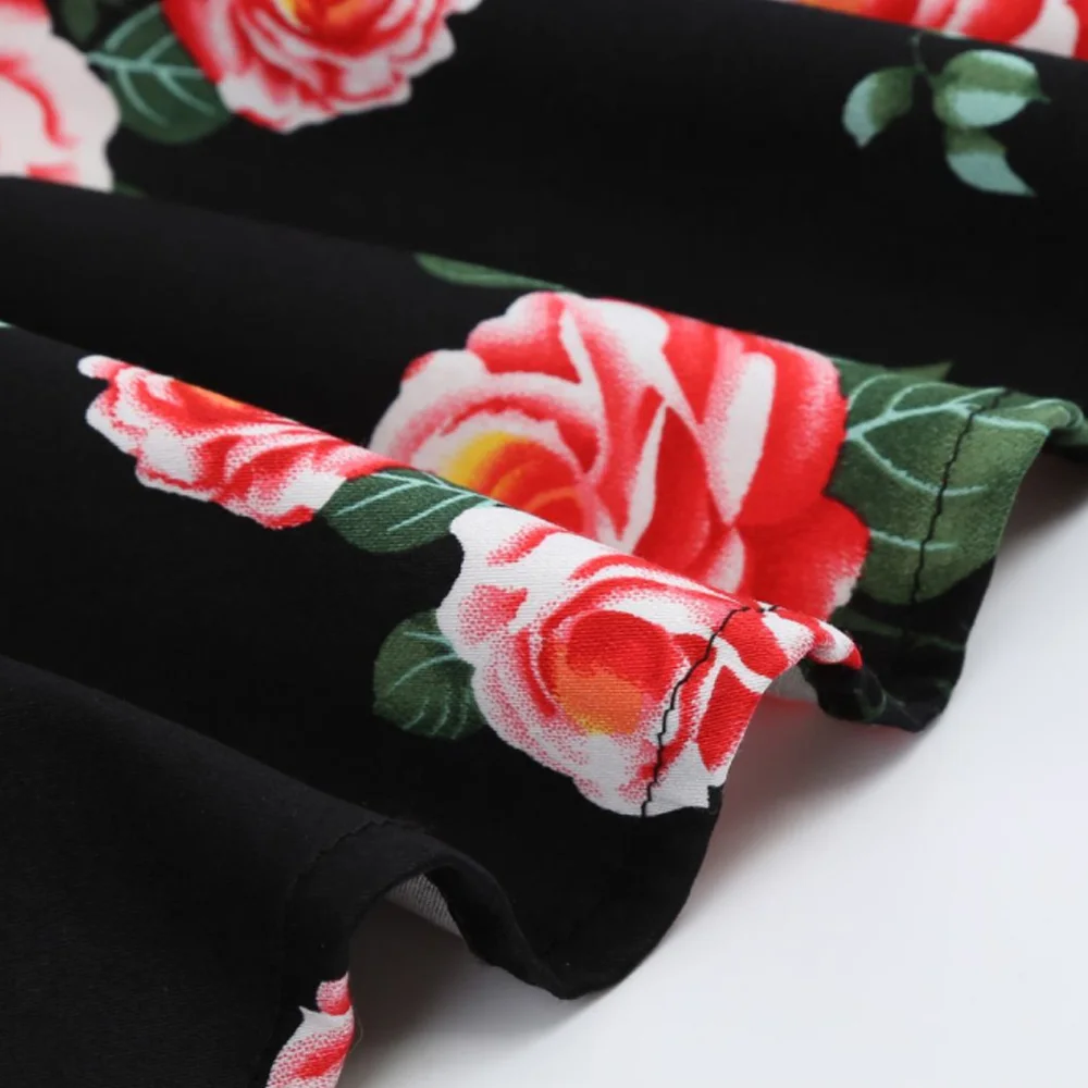 Женское винтажное платье в стиле Одри Хепберн с цветочным принтом|Женские