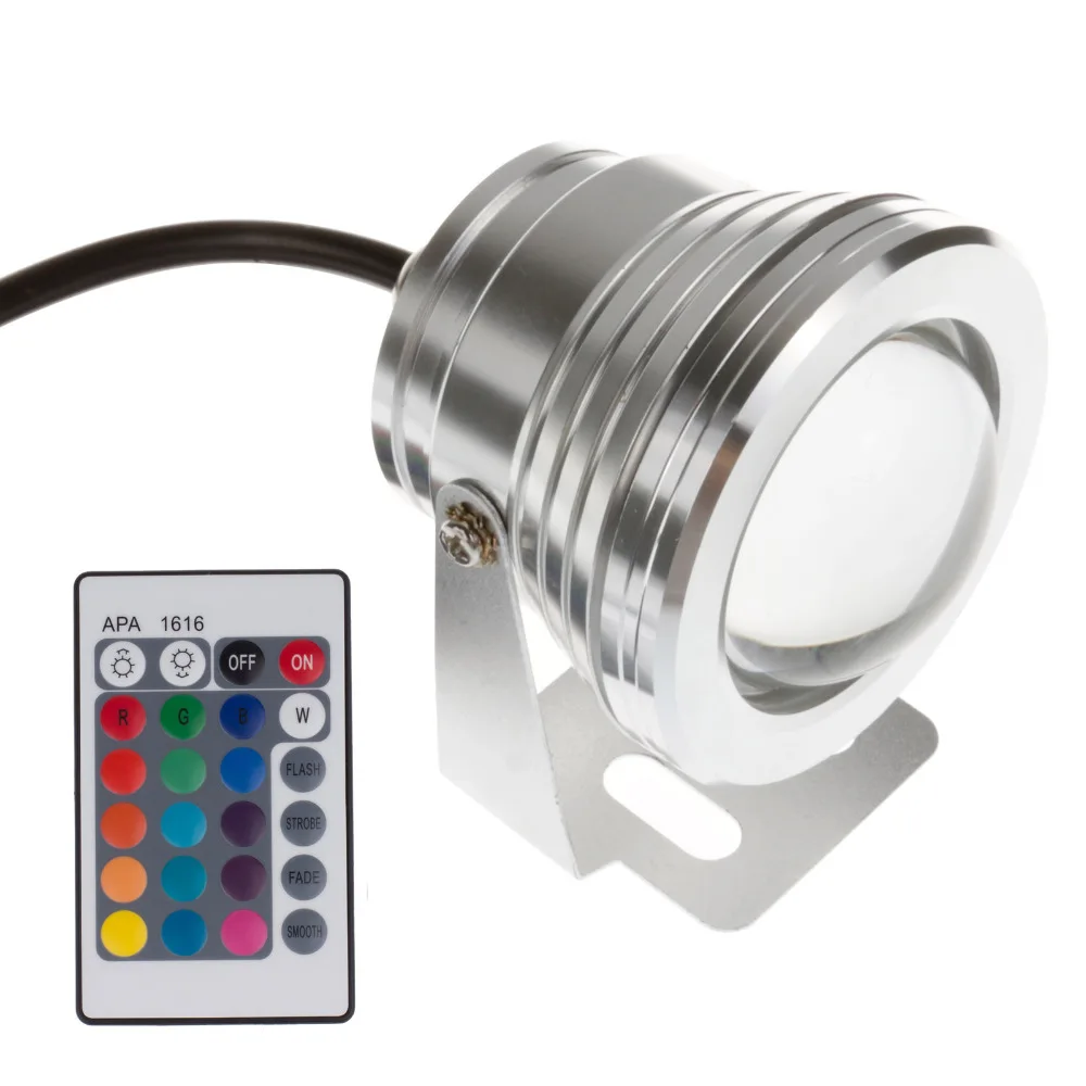IP68 10 Вт 12 В светодиодный подводный RGB фонарь для бассейна 1000 лм водонепроницаемый