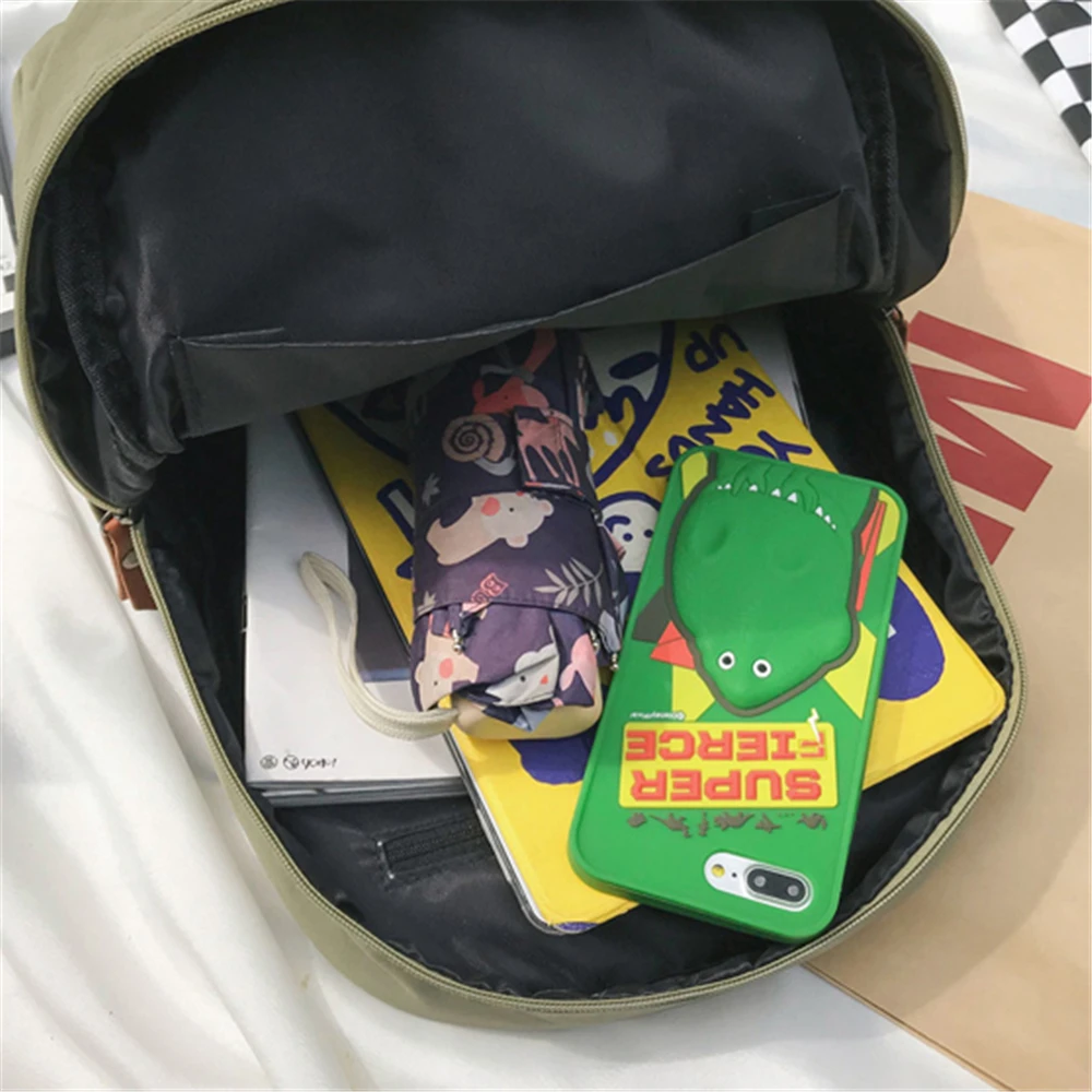 Модные нейлоновые тканевые женские сумки вместительный рюкзак в студенческом