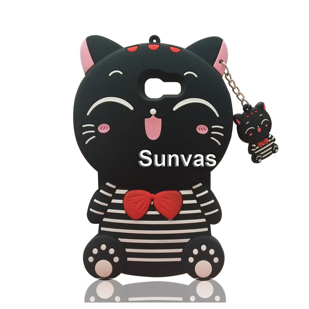 Black Striped Cat Чехол с 3D рисунком для samsung Galaxy J2 Prime G532 G532F Grand Prime Plus G530+ чехол для телефона с изображением кошки лошади кролика - Цвет: Black Striped Cat