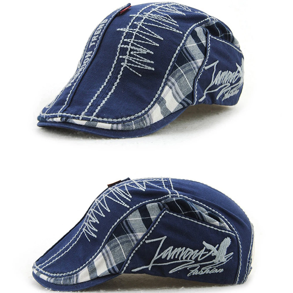 Винтаж хлопковая кепка газетчика Для мужчин женщин утки козырек плоским