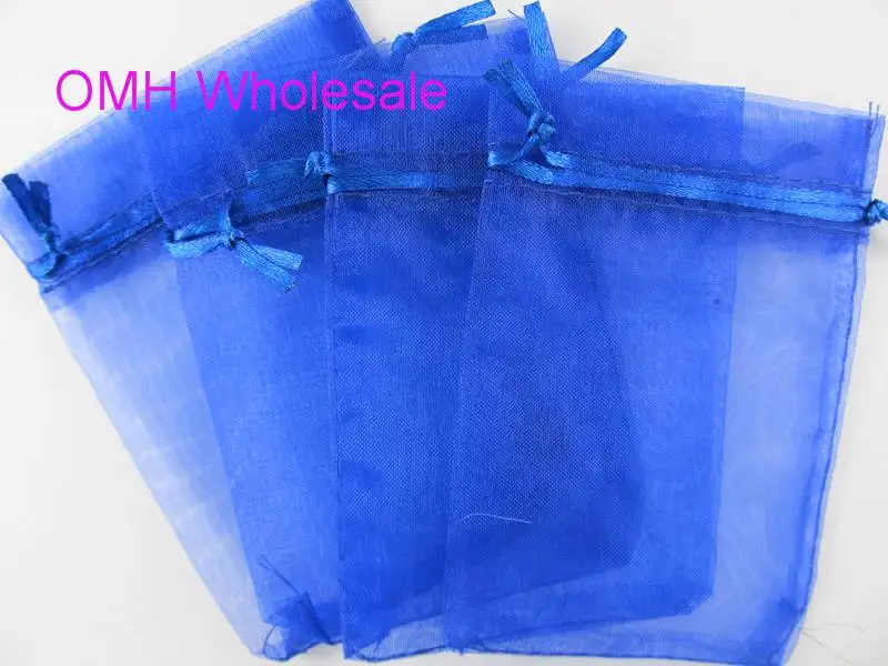 

OMH wholesale 50pcs Dark blue The wedding get married Christmas Packaging bags jewelry voile gift bag BZ08-9