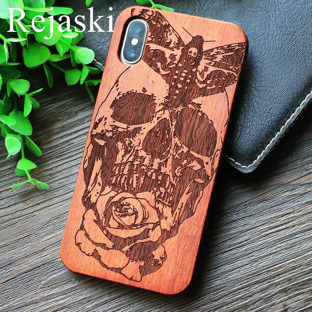 Крутой сексуальный Гангстер Дизайн Деревянный чехол для iPhone X XS XR Xs Max Маска Панк