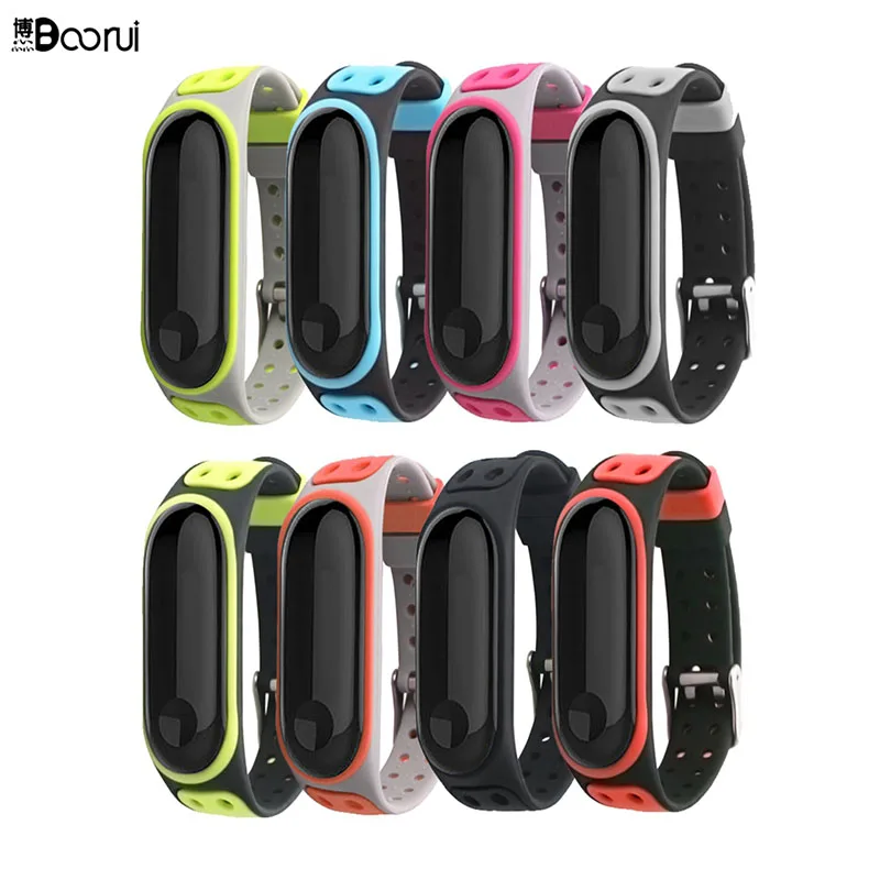 Удобный силиконовый ремешок Boorui mi 3 для xiaomi Band аксессуары с модными цветами и