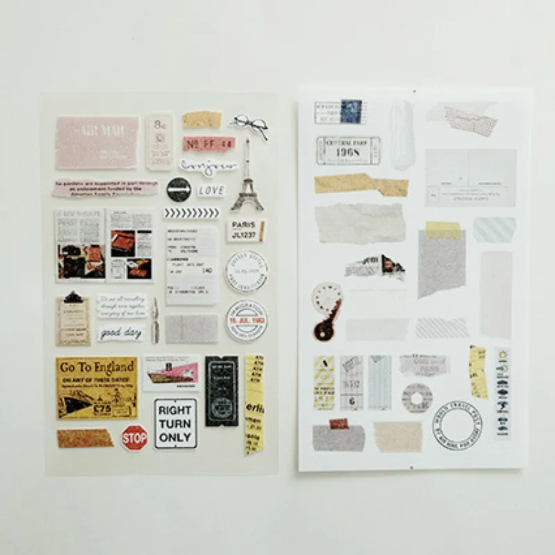 Suatelier Bon Voyage old label style paper scrapbook sticker hobby DIY adhesive stickers cutting dies planner decoration