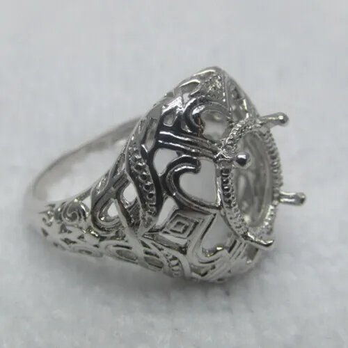 Oval Cut 8x10 Solid 14k White Gold Natural Diamond Semi Mount Setting Engagement Ring | Украшения и аксессуары