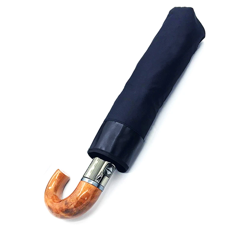 Wood Bending handle Ветрозащитный Автоматический компактный зонтик от дождя для женщин и мужчин, ветронепроницаемый большой УФ-зонт для путешествий, Автоматический Складной Зонтик для мужчин, paraguas - Цвет: Wood Bending handle