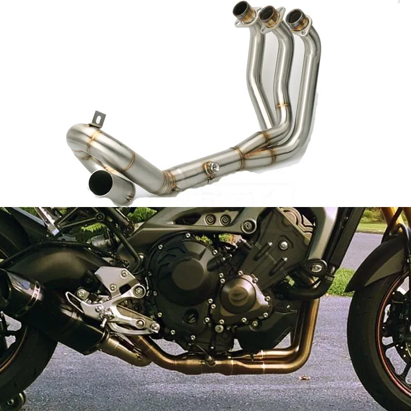 

Motorcycle Exhaust Link Pipe Accessories Escape Full Connect System For Yamaha MT09 FZ09 2014 - 16 2017 2018 MT 09 FZ 09 Slip-on