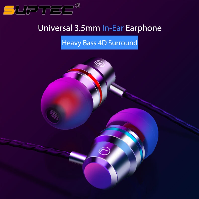 SUPTEC 3 5 мм проводные наушники с микрофоном стерео гарнитура универсальная для iPhone