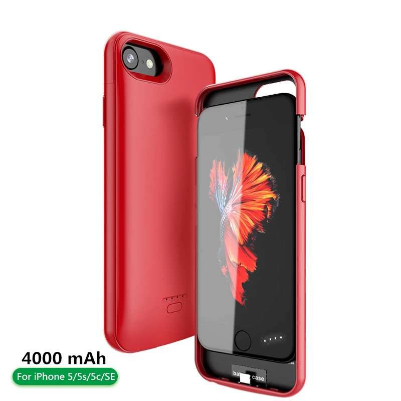 Чехол для зарядного устройства NTSPACE 4000 мАч для iPhone 5, 5S, 5c, SE, чехол для питания, портативный резервный внешний аккумулятор, черный чехол для аккумулятора