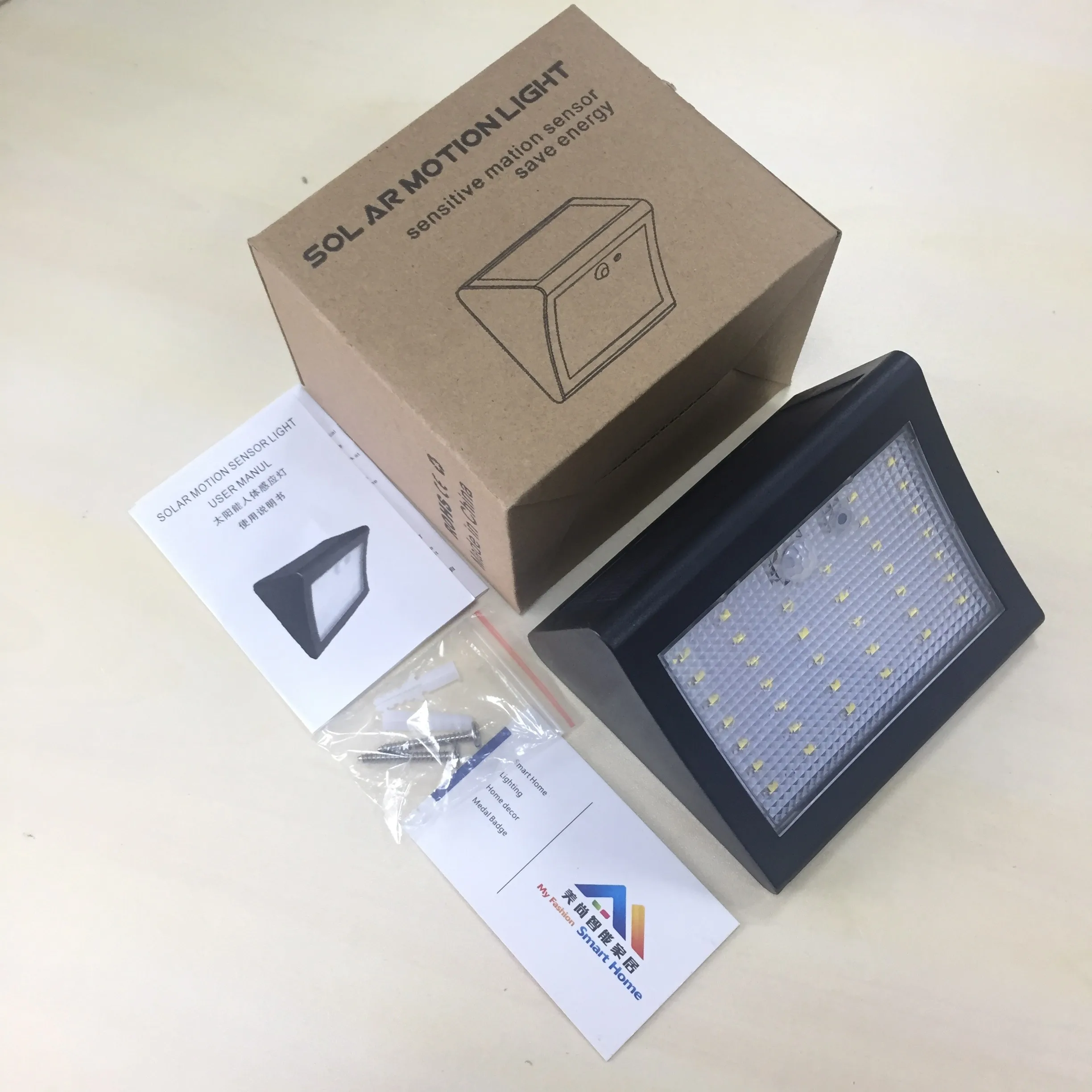 Черный Цвет ABS 38Led настенный светильник на солнечной батарее с Панели солнечные