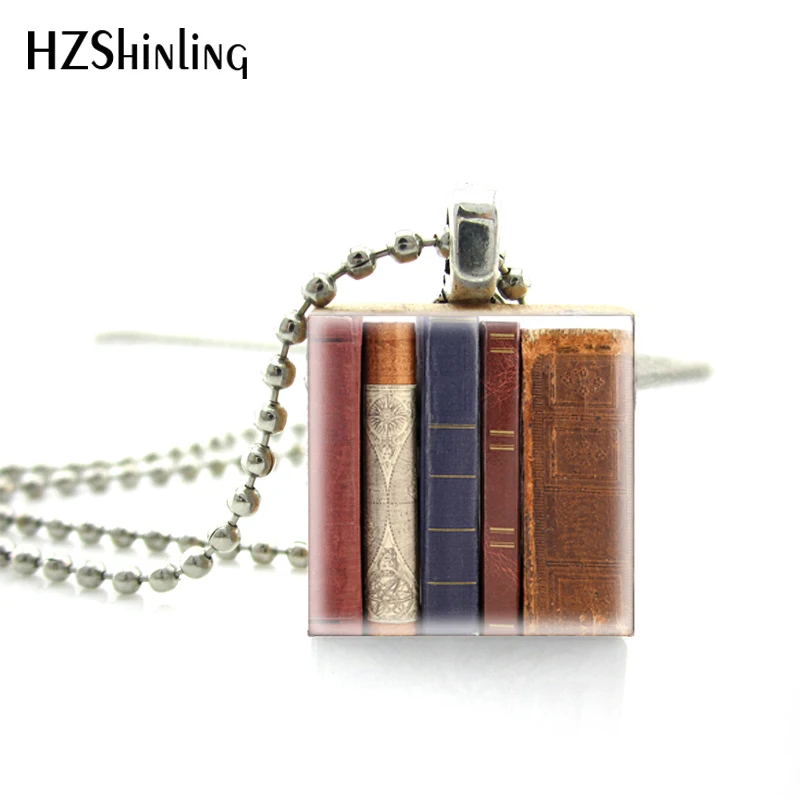 2018 модные Мудрого знания старинные книги стеклянная фото царапают колье с