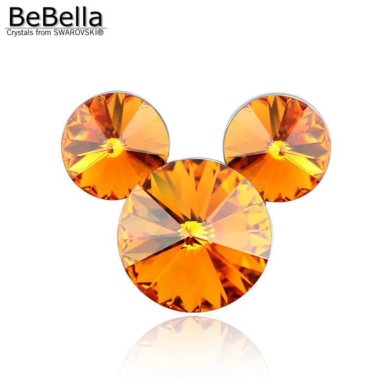 BeBella брошь с кристаллами в виде мышки заколки из кристаллов Swarovski модная
