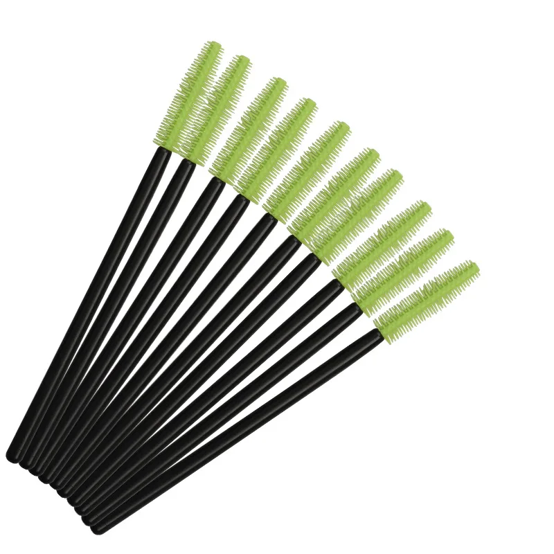 S-black green 50 шт. силиконовая ресница щеточки Одноразовые Тушь для ресниц палочки Аппликатор ресницы Косметическая кисть Макияж Красота Инструменты - Handle Color: S-black green