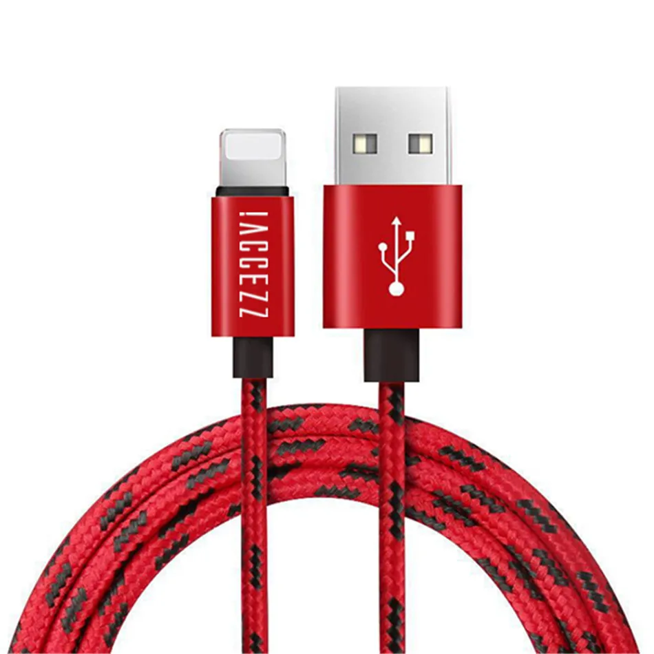 ACCEZZ для Apple, USB кабель для передачи данных для iPhone XS MAX, XR, X, 7, 6, 8, 6 S, 5, 5S, Plus, 8 Pin, кабели для зарядки мобильных телефонов, нейлоновый шнур для зарядки
