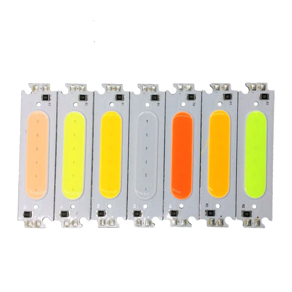 

60*15mm COB LED Light Module Chip White Yellow Orange Green Blue Red Purple Pink LED Bulb 12V 2W Lamp for Car Lighting