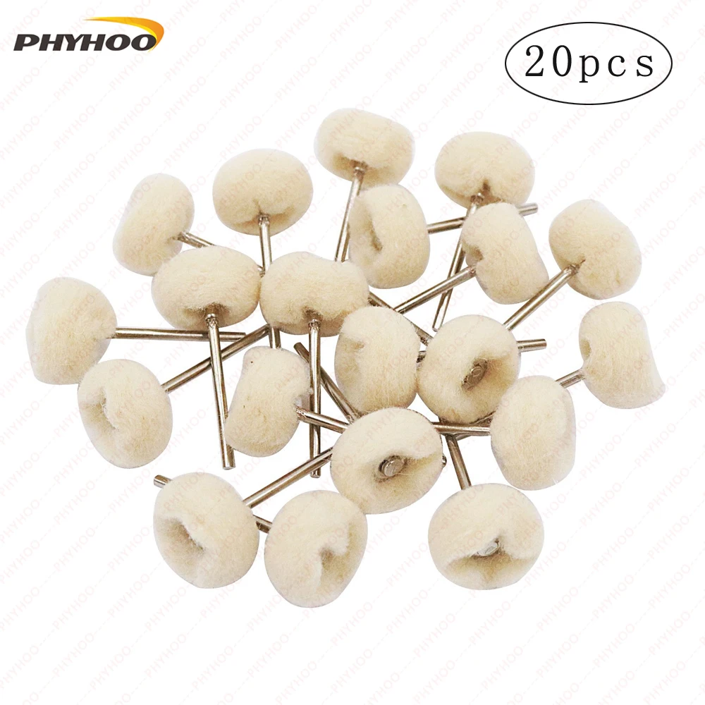 Mounted Cotton Soft Fine 3/32 Shank Polishing Buff Wheel 2.35 mm for Dremel Rotary Tools Pack of 20 Pcs | Украшения и аксессуары