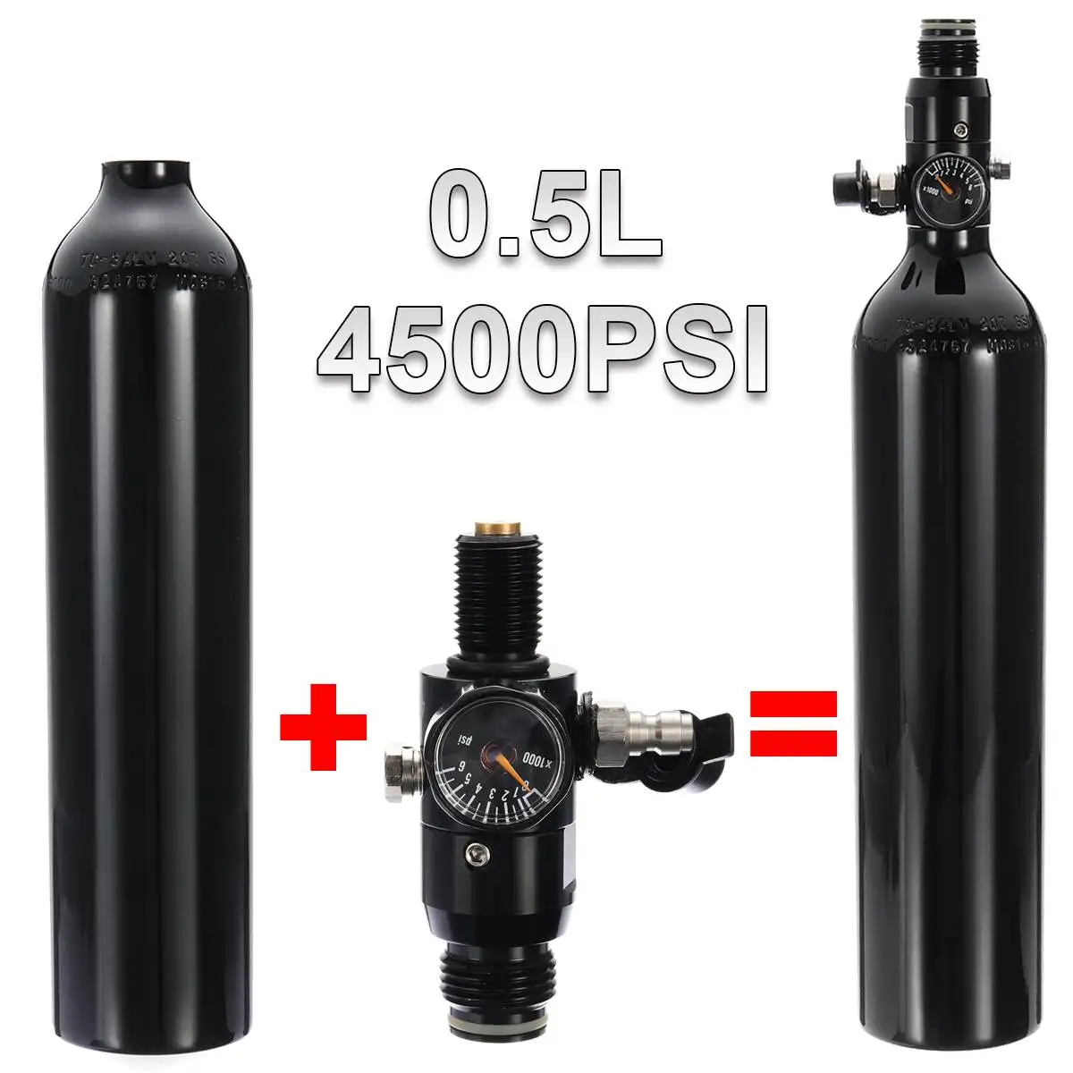 Пейнтбол PCP Цилиндр Бак 4500psi 0.5L высокая бутылка сжатого воздуха W/регулятор