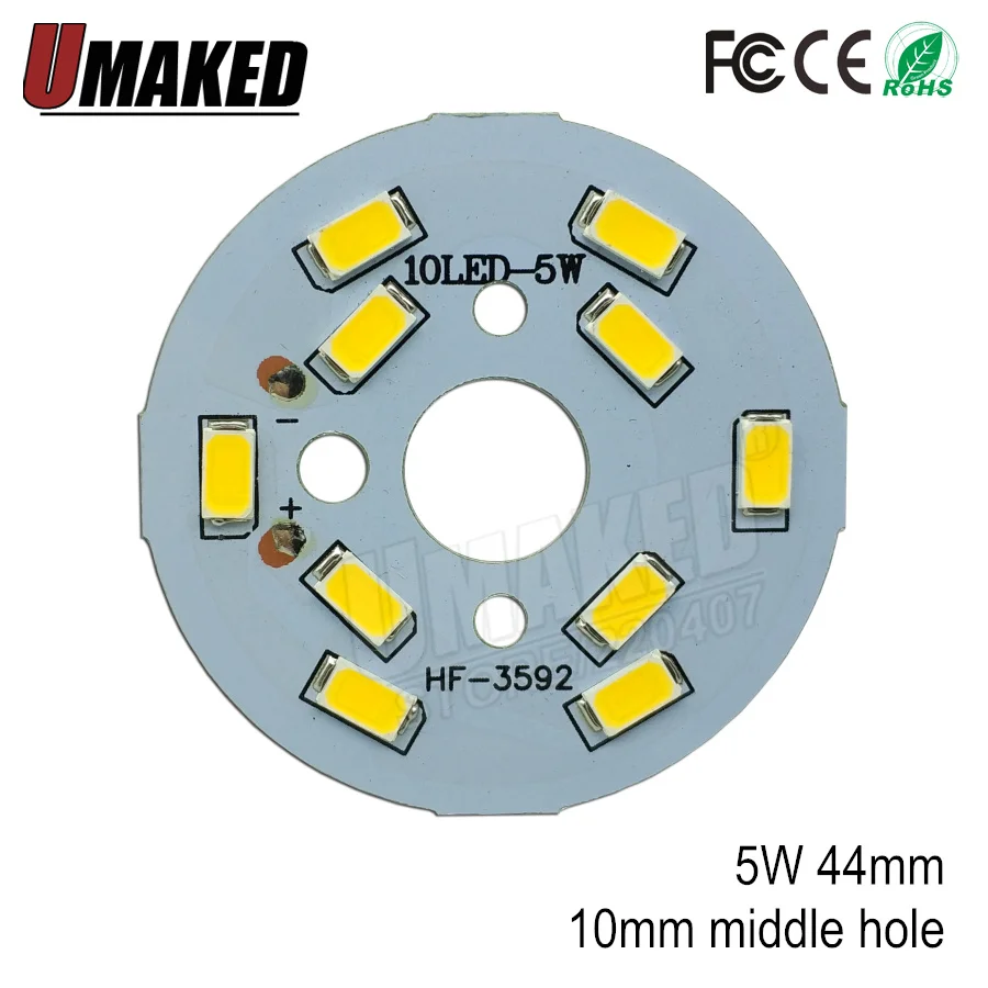 5 Вт 44 мм 550lm светодиодный PCB с smd5730 чипы instal светодиодный, алюминиевая пластина база для лампы светильник, потолочный светильник, светодиодный лампы