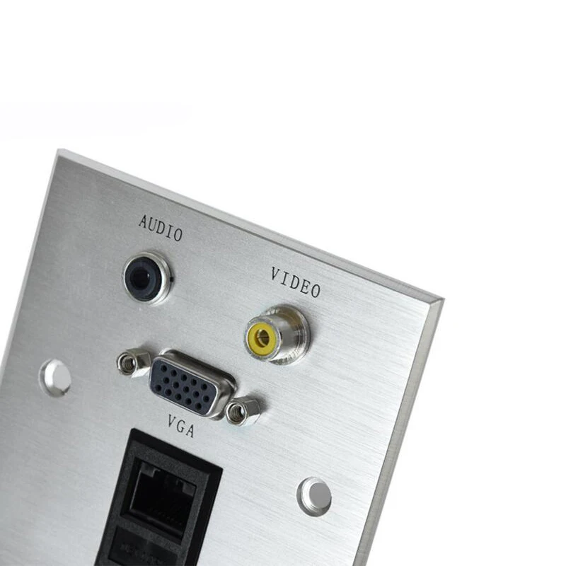 Высококачественная AC100-240V розетка с аудио видео VGA сеть панель из алюминиевого