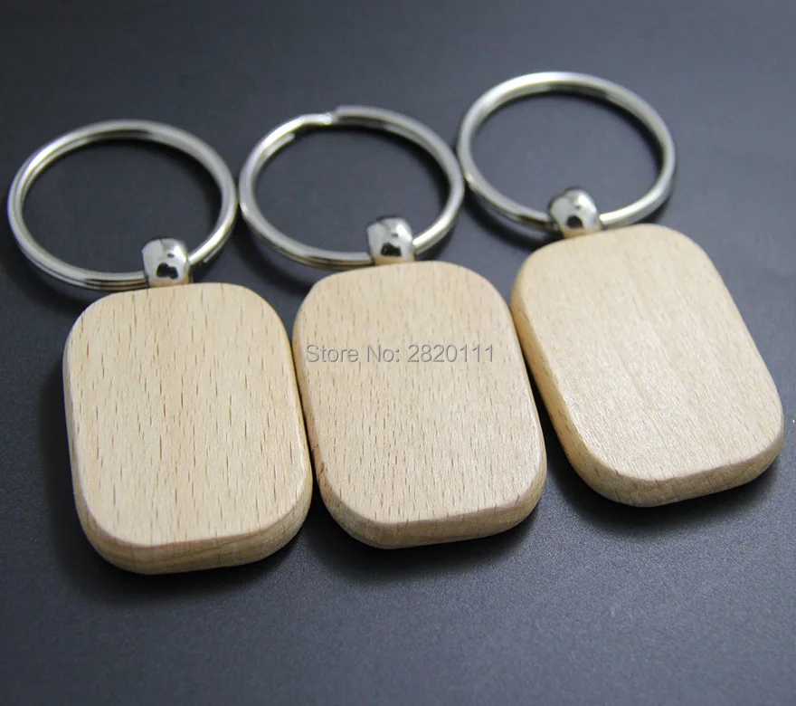 10 шт пустые прямоугольные деревянные брелки DIY продвижение индивидуальные брелки рекламные подарки