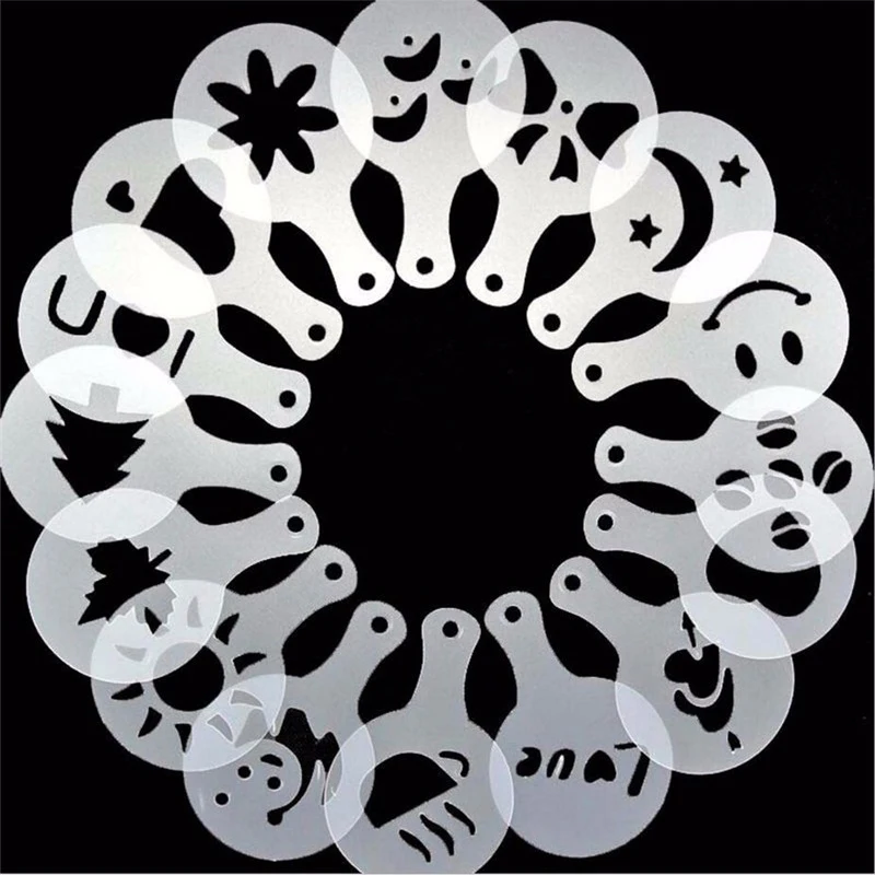 1 шт. шейкер для кофе и шоколада из нержавеющей стали сито какао мучной + 16 шаблон