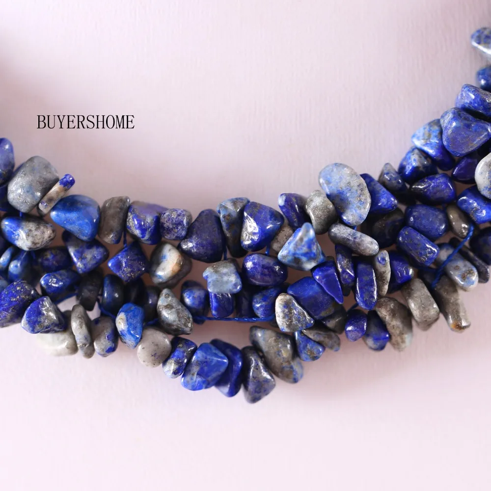 Ожерелье из натурального камня синего лазурита ювелирные изделия ручной работы