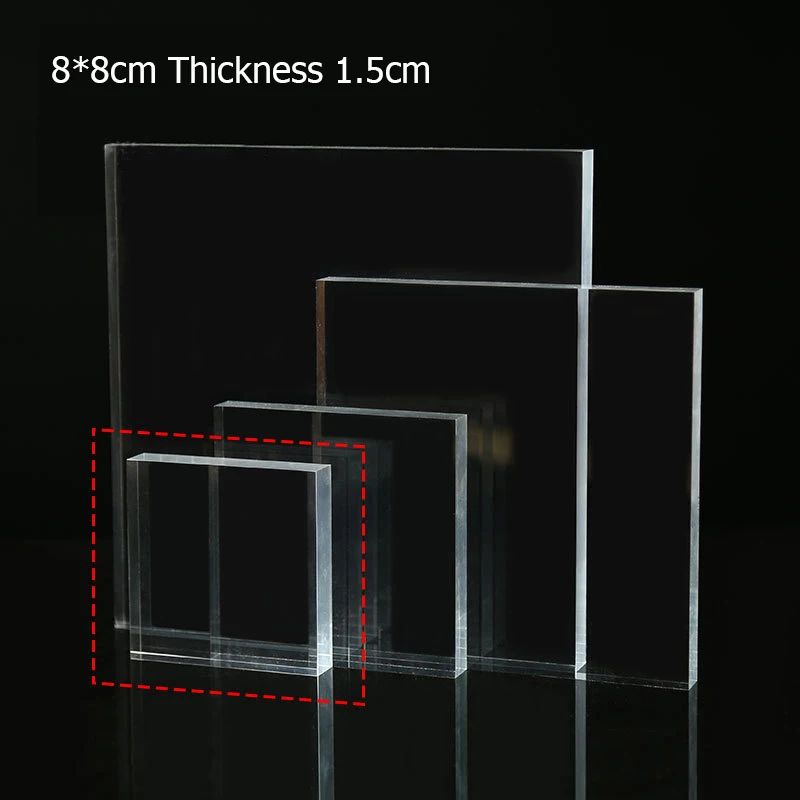 8x8 Clear Квадратный Твердый акриловый дисплей стенд шкаф магазин Розничная ювелирные изделия часы искусство счетчик дисплей подъемный Блок прозрачный черный матовый белый - Цвет: 8x8 Clear