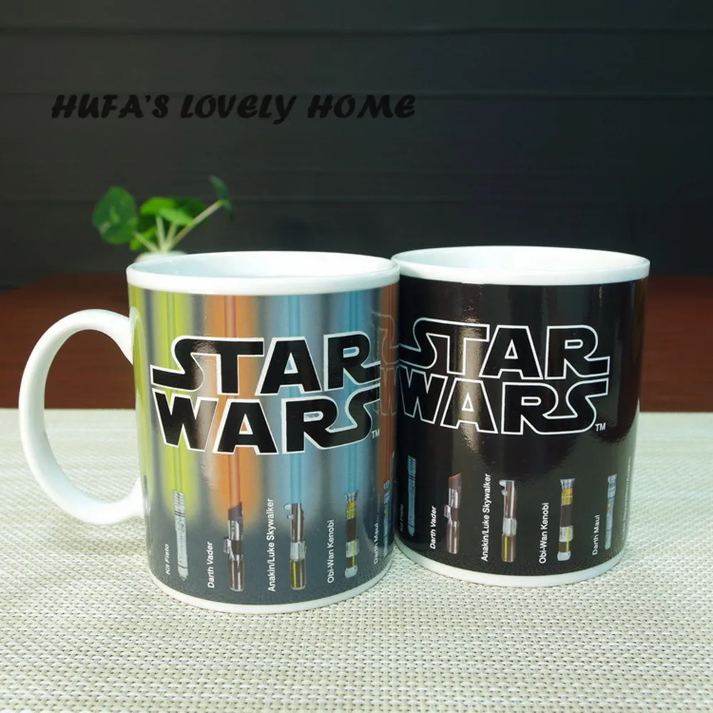 Creative Ceramic Star Strip Color Mug Changing Cup Discoloration Coffee Tea Milk Mugs Novelty Gifts | Дом и сад