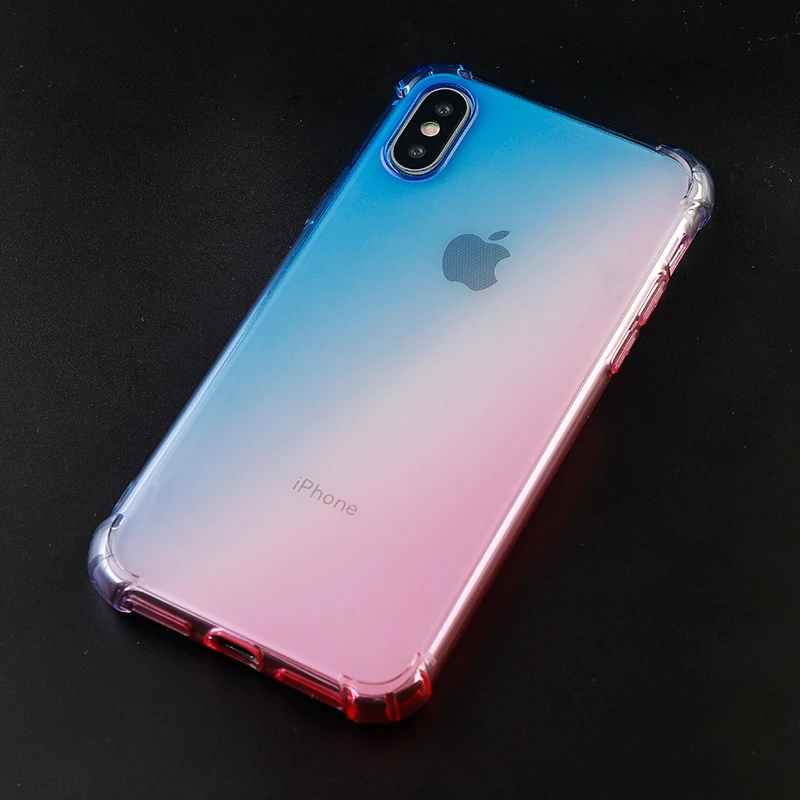 Противоударные градиентные за чехол на айфон X XS MAX XR 8 7 6 S Plus плотный Мягкие