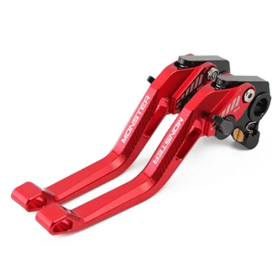 red Для поездок на мотоцикле DUCATI MONSTER 696 796 695 620 400 мотоцикл 5D тормоза CNC Заготовка короткие Регулируемые сцепные рычаги с логотипом монстр - Цвет: red