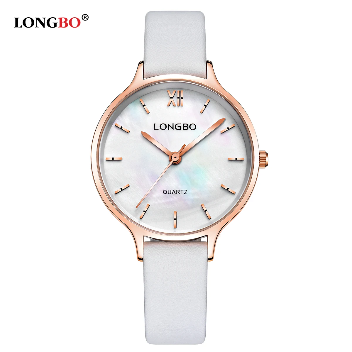 LONGBO брендовые новые модные женские часы кожаный жемчужный циферблат Роскошные
