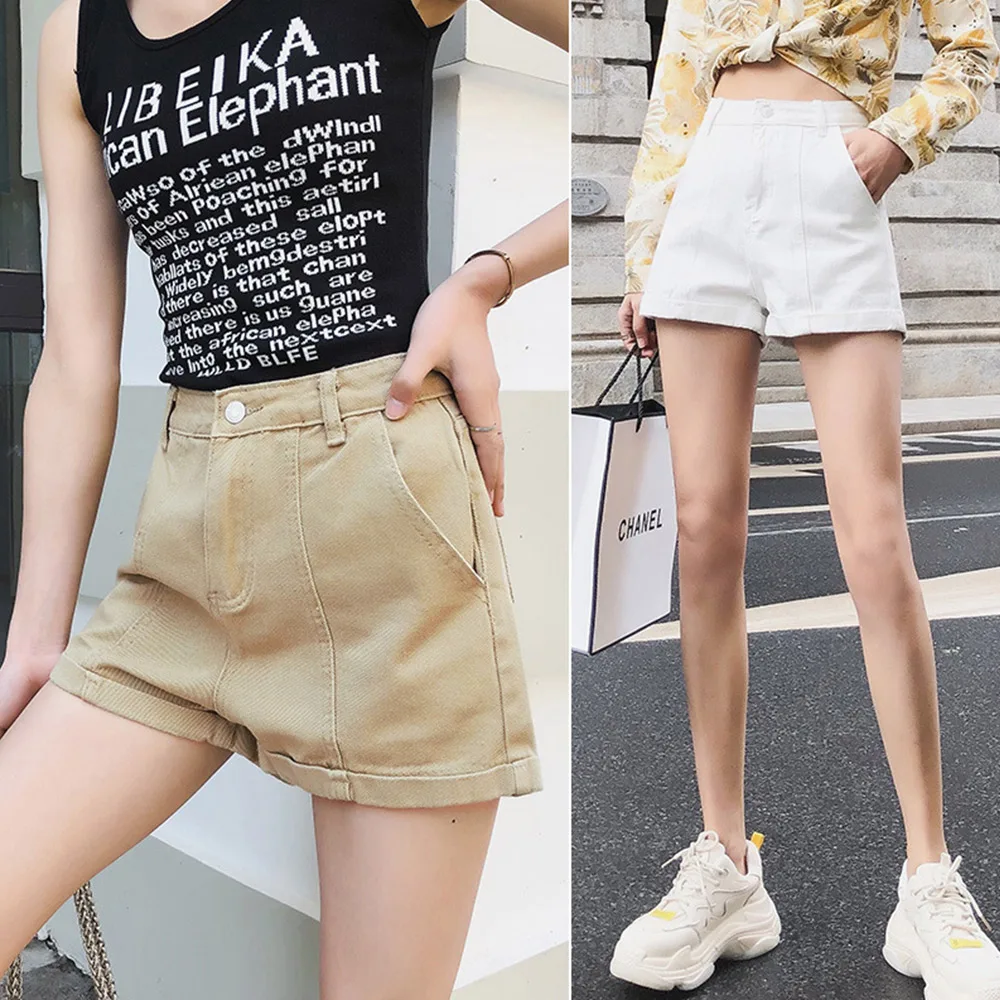 2019 уличная Летняя женская джинсовая шорты новое поступление высокая эластичная