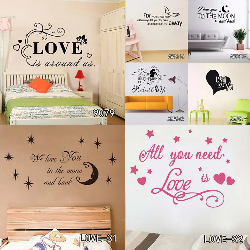 Наклейки на стену в спальню Декор символ бесконечности слово любовь семья