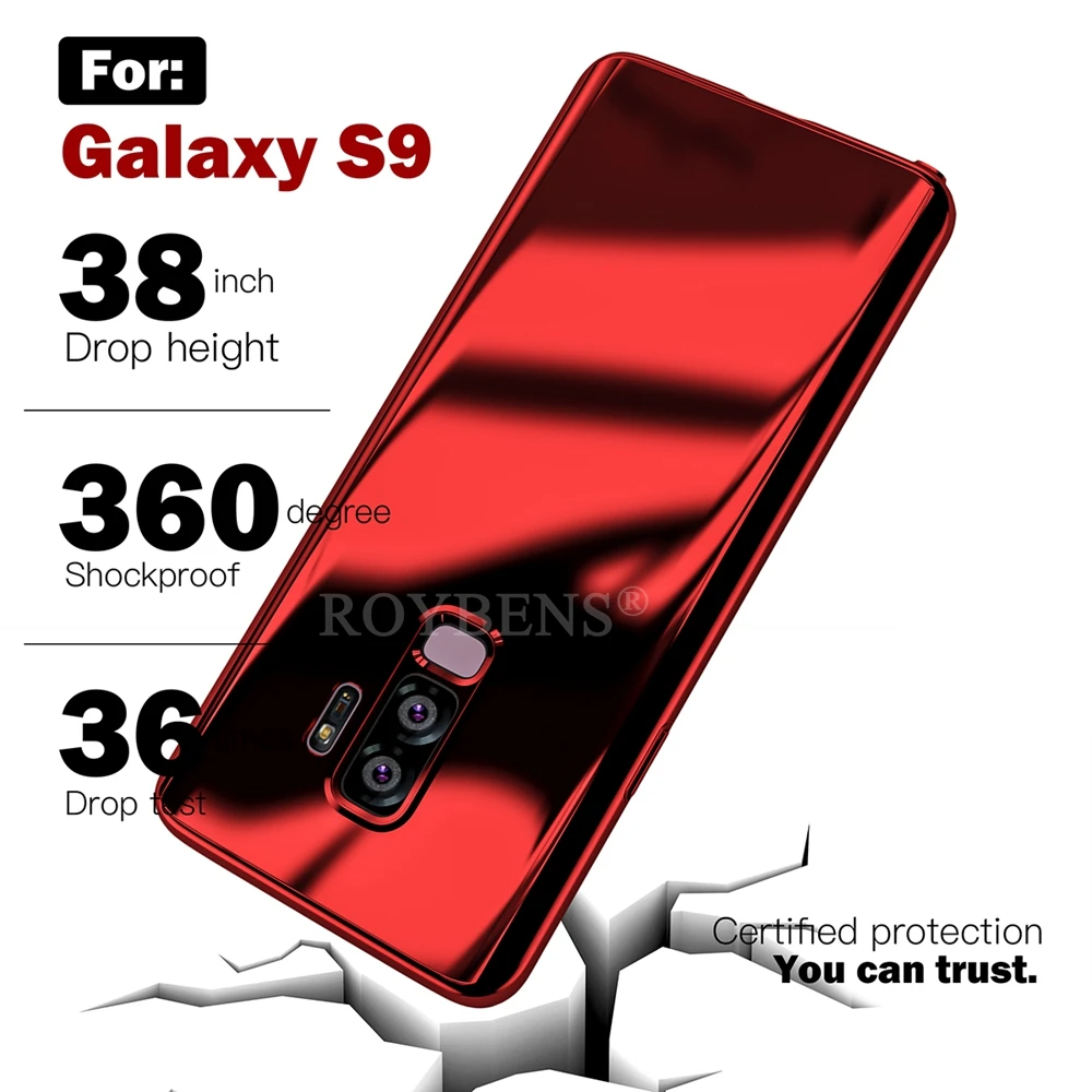 Роскошные Roybens зеркальный 360 ультра тонкий чехол для samsung Galaxy S9 Plus S8 S8Plus S7 Edge Note 8 |