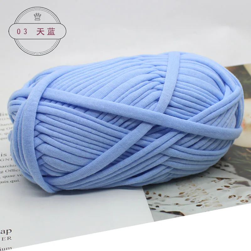 3 sky blue TPRPYN 100 г = 1 шт. плотная ткань полоска Пряжа Ремесло для ручная вязка крючком DIY подушка одеяло ткань полоса для сумок - Цвет: 3 sky blue